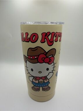 Sanrio Hello Kitty Beige Tumbler with Red Accents